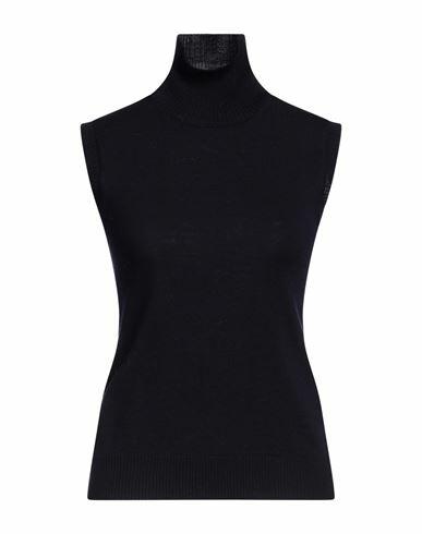 Sportmax Woman Turtleneck Navy blue Virgin Wool Cover