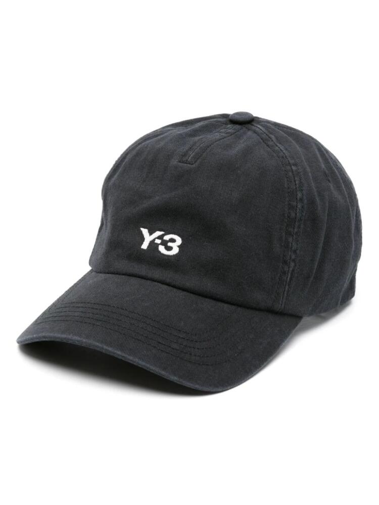 Y-3 embroidered-logo cotton baseball cap - Black Cover