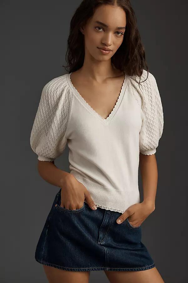 PAIGE Luz Short-Sleeve Sweater Cover