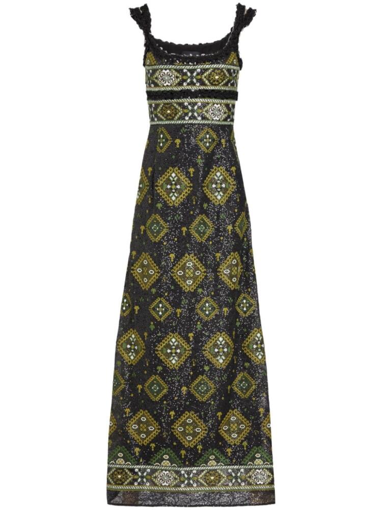 Giambattista Valli Tapisserie-print sequinned maxi dress - Black Cover