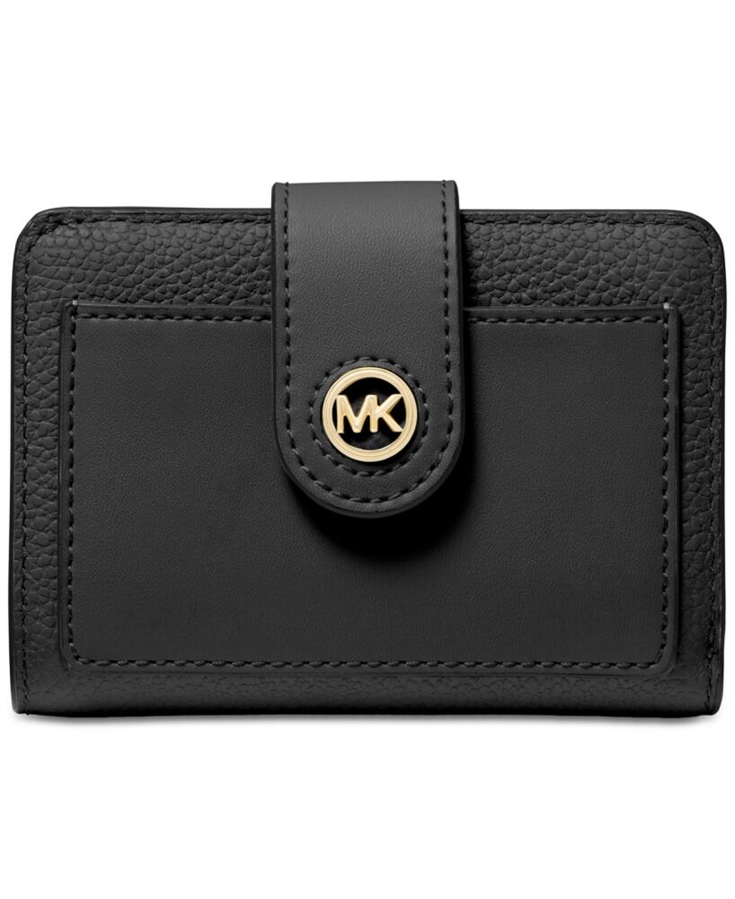 Michael Michael Kors Charm Small Tab Compact Pocket Wallet - Black Cover