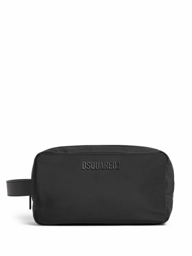 DSQUARED2 logo-patch wash bag - Black Cover