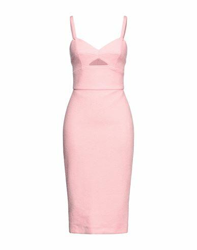 Ermanno Scervino Woman Midi dress Pink Wool, Silk, Cashmere Cover