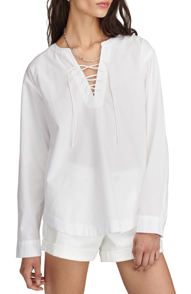 Lucky Brand Lace-Up Oversize Shirt in Bright White Cover