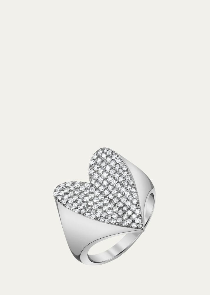 Sheryl Lowe Folded Heart Pave Diamond Ring Cover