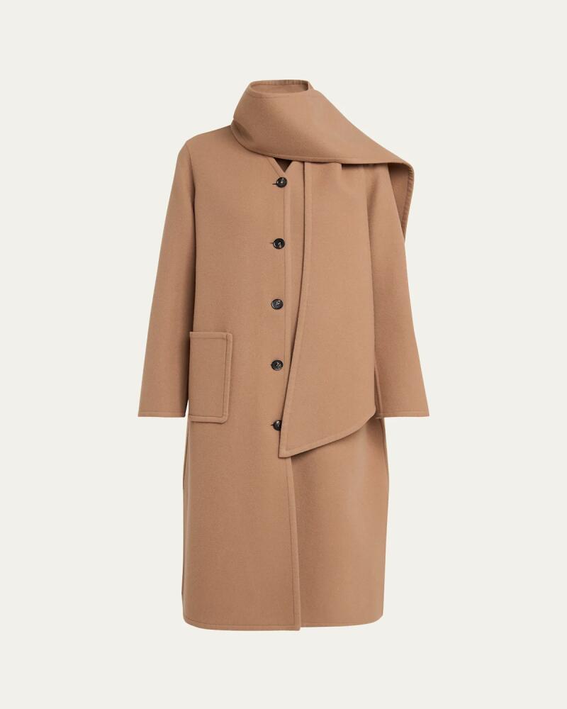 Loro Piana Gladwin Scarf-Neck Heavy Cashmere Coat Cover