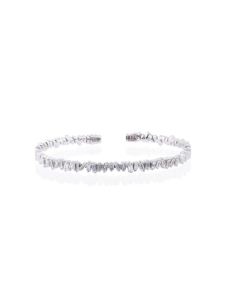 Suzanne Kalan 18K white gold and diamond Fireworks Classic baguette bangle Cover