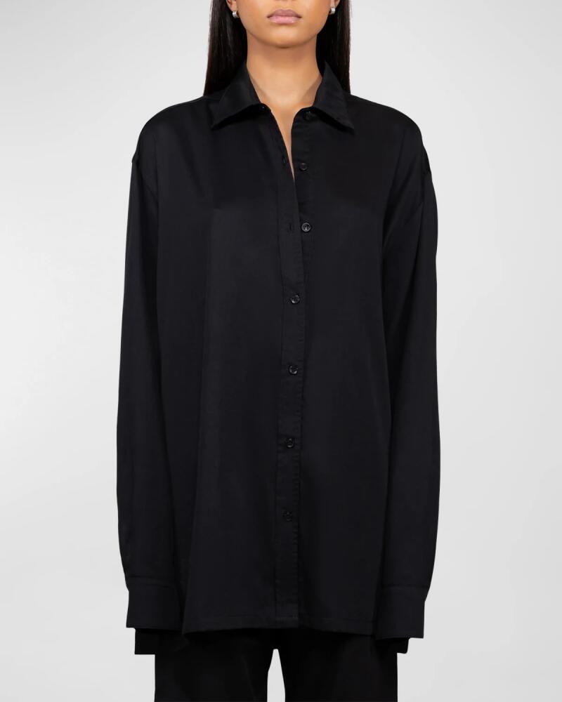 LESET Yoko Oversized Button-Front Shirt Cover