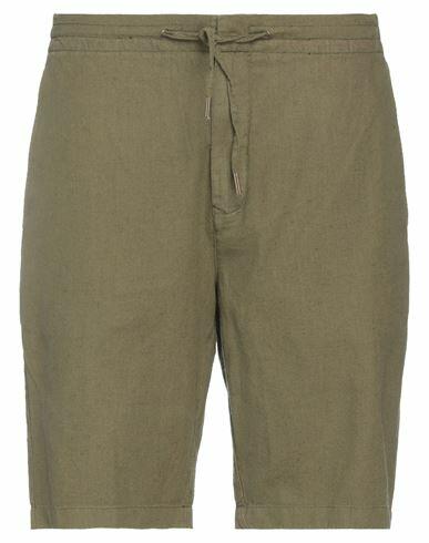 Barbour Man Shorts & Bermuda Shorts Military green Linen, Cotton Cover