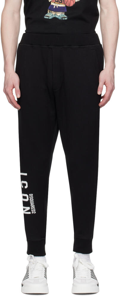 Dsquared2 Black 'Icon' Ski Sweatpants Cover