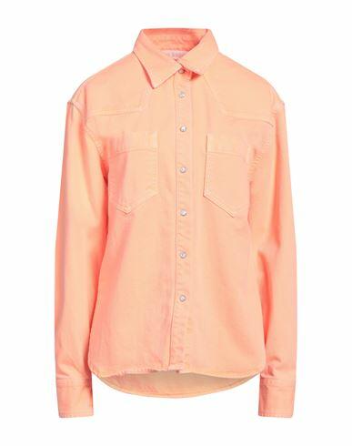 Palm Angels Woman Denim shirt Orange Cotton Cover