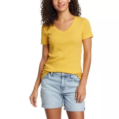 Eddie Bauer Women's Favorite Short-Sleeve V-Neck T-Shirt Cover