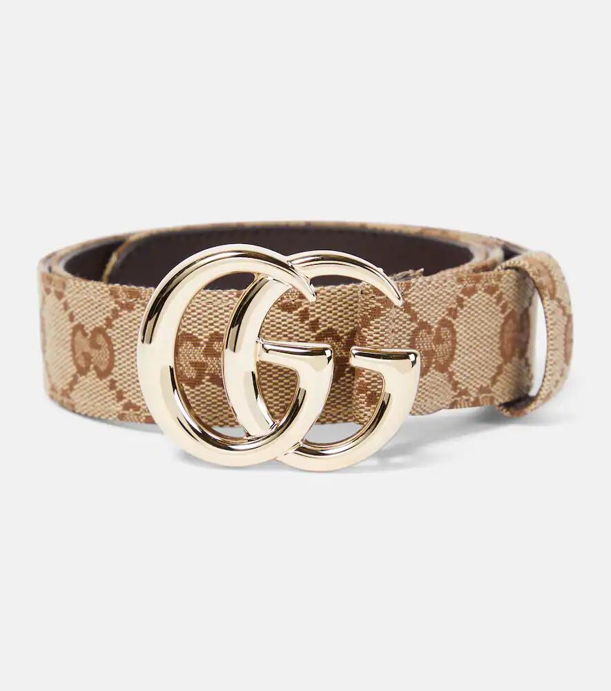 Gucci GG Marmont leather-trimmed belt Cover