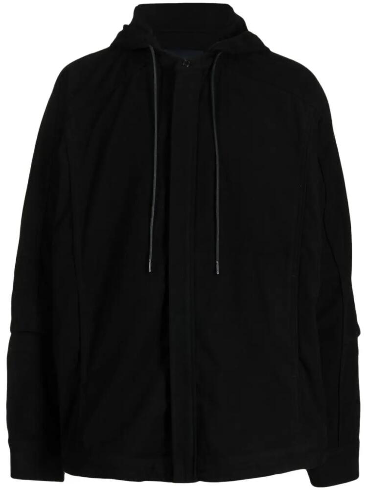 Juun.J drawstring-hood cotton-blend shirt - Black Cover