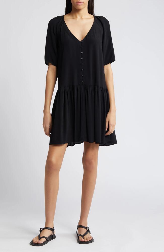 Treasure & Bond Button-Up Drop Waist Minidress in Black Cover