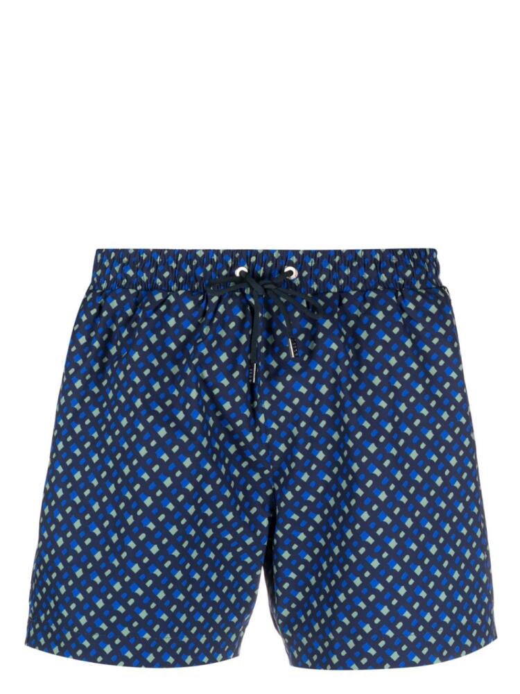 BOSS all-over logo-print swim shorts - Blue Cover