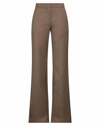 Gianluca Capannolo Woman Pants Brown Virgin Wool, Lycra Cover