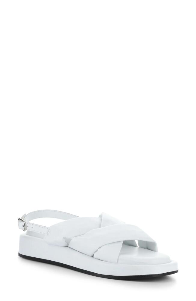 Bos. & Co. Blitz Slingback Platform Sandal in White Leather Cover