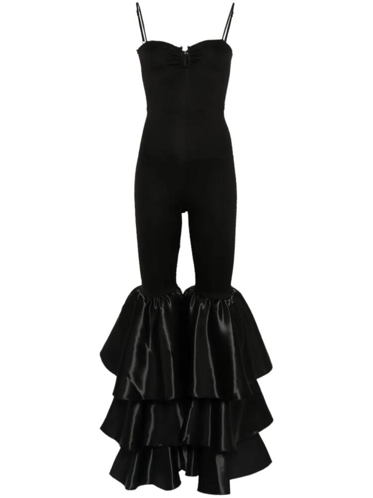 NISSA sleeveless ruffled jumpsuit - Black Cover