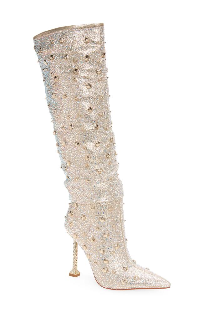 AZALEA WANG Doughty Studded Knee High Boot in Gold Cover