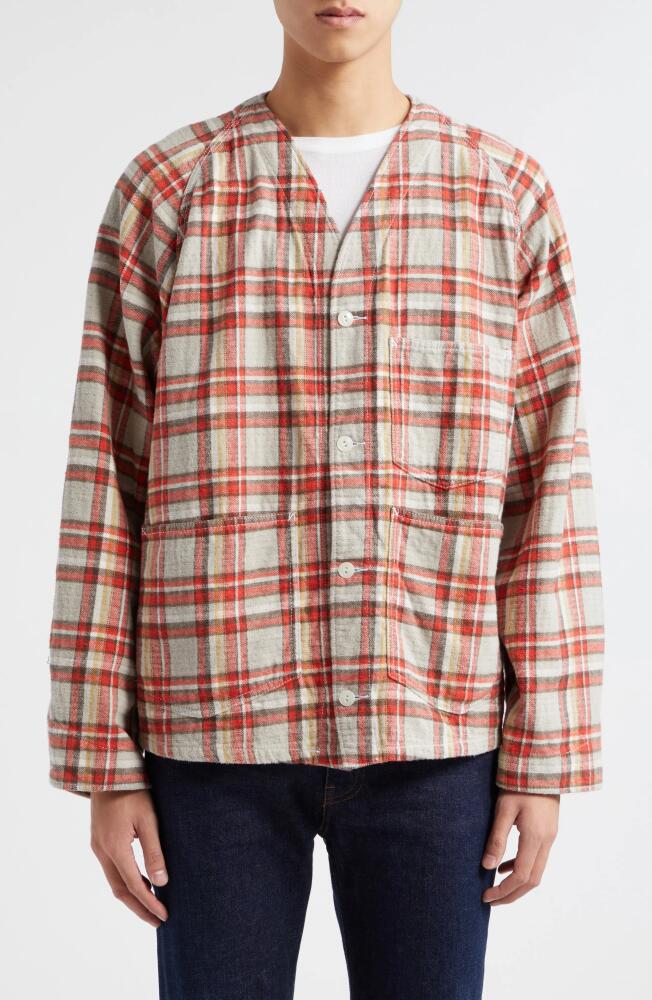 BEAMS Plaid Twill Engineer Jacket in Red Check 35 Cover