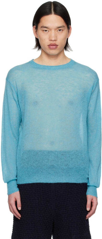 AURALEE Blue Semi-sheer Sweater Cover