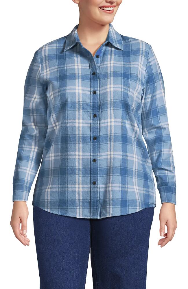 Lands' End Flannel Shirt in Cloudy Blue/ivory Plaid Cover