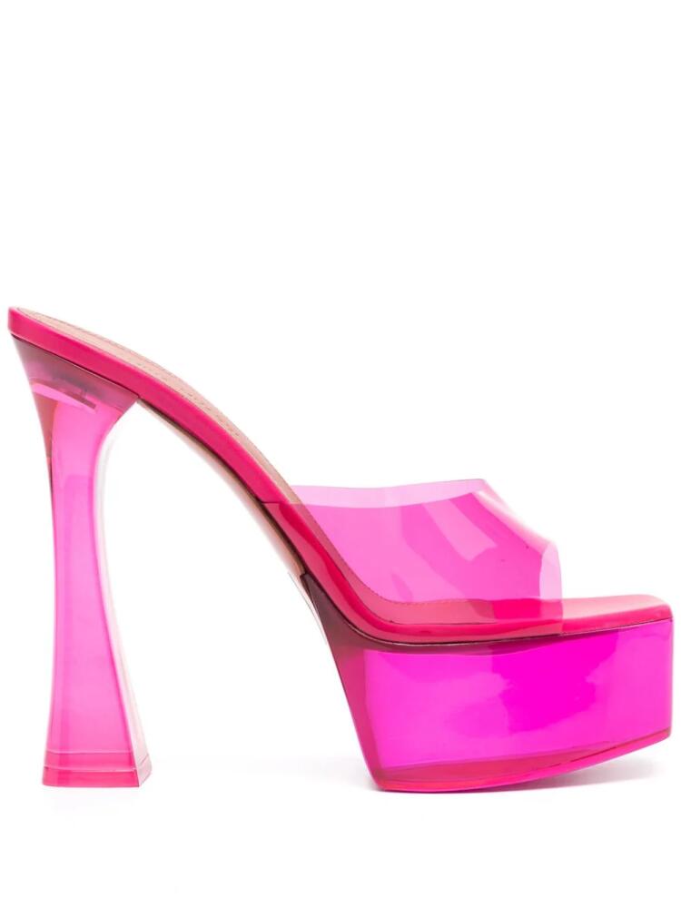 Amina Muaddi Dalida Glass 135mm platform sandals - Pink Cover