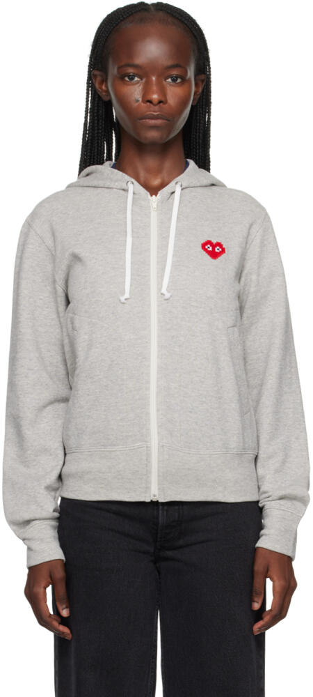 COMME des GARÇONS PLAY Gray Invader Edition Hoodie Cover