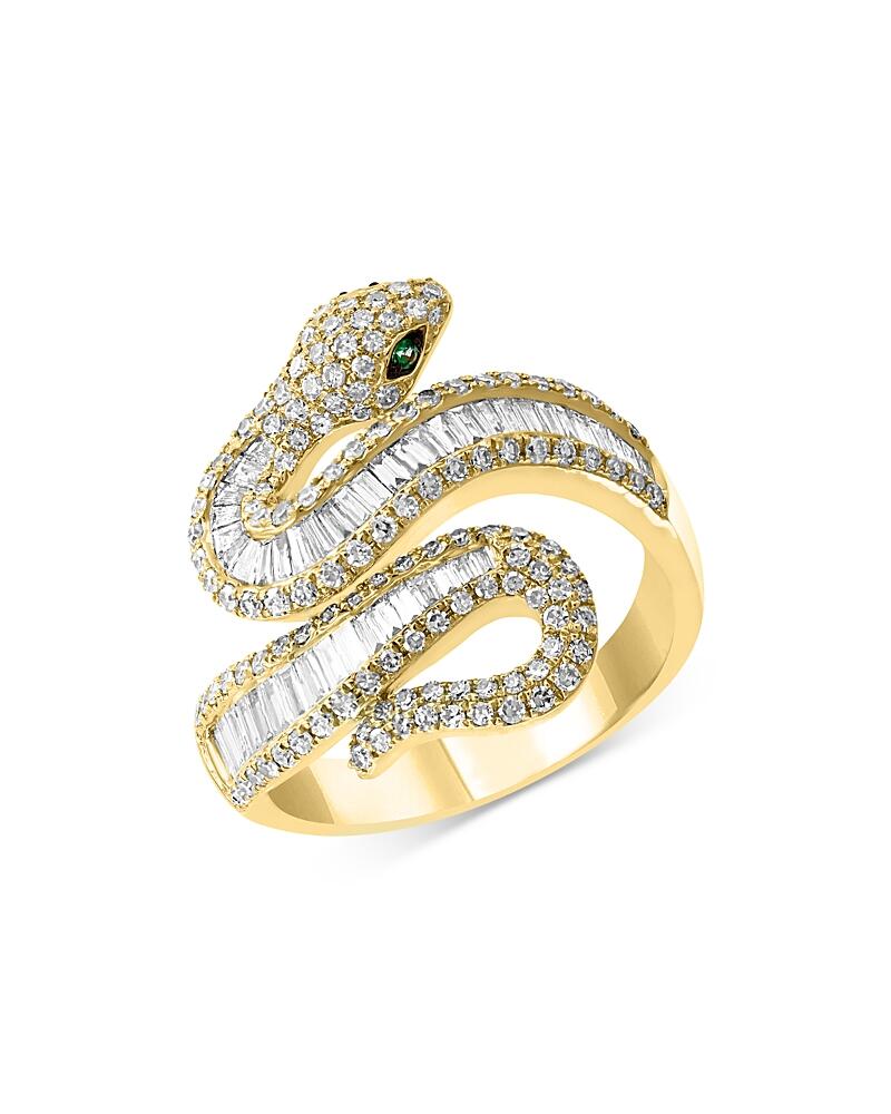 Bloomingdale's Fine Collection Emerald & Diamond Snake Ring in 14K Yellow Gold - Exclusive Cover