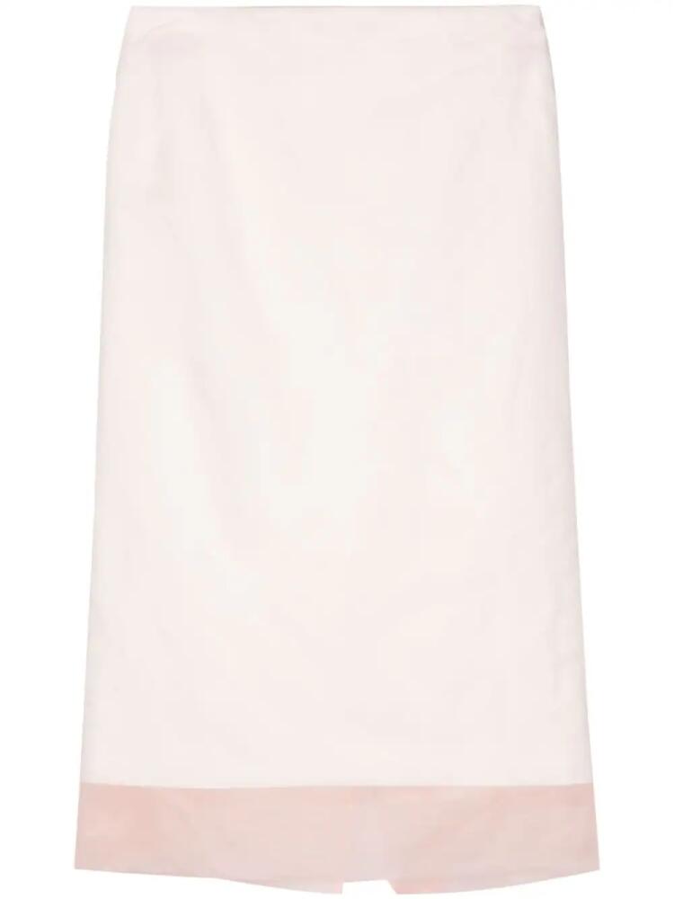 Sportmax layered-design silk skirt - Pink Cover