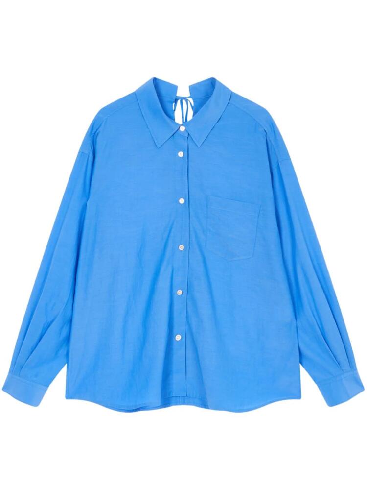 STUDIO TOMBOY rear-open long-sleeve shirt - Blue Cover