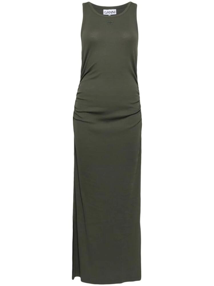 GANNI rib tank top long dress - Green Cover