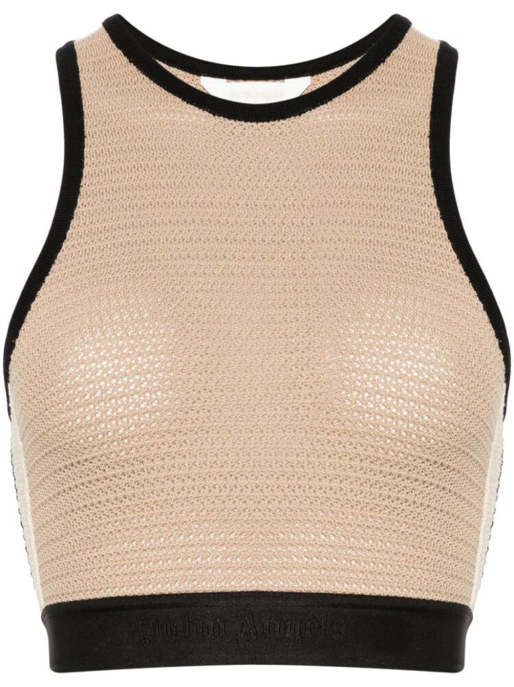 Palm Angels logo-tape knitted tank top - Neutrals Cover