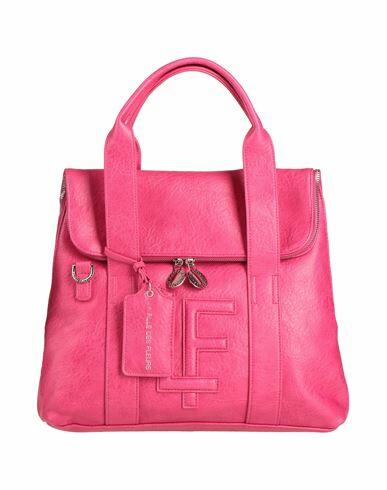 La Fille Des Fleurs Woman Handbag Fuchsia Leather Cover