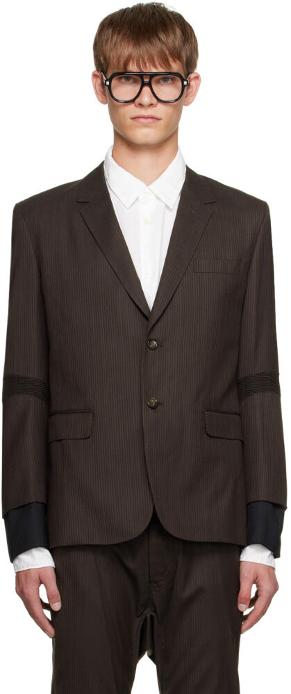 Junya Watanabe Brown Stripe Blazer Cover