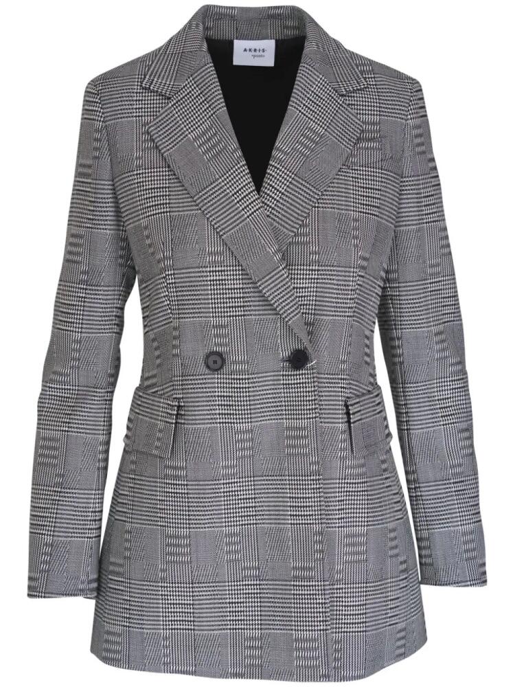 Akris Punto houndstooth-print virgin-wool blazer - Black Cover