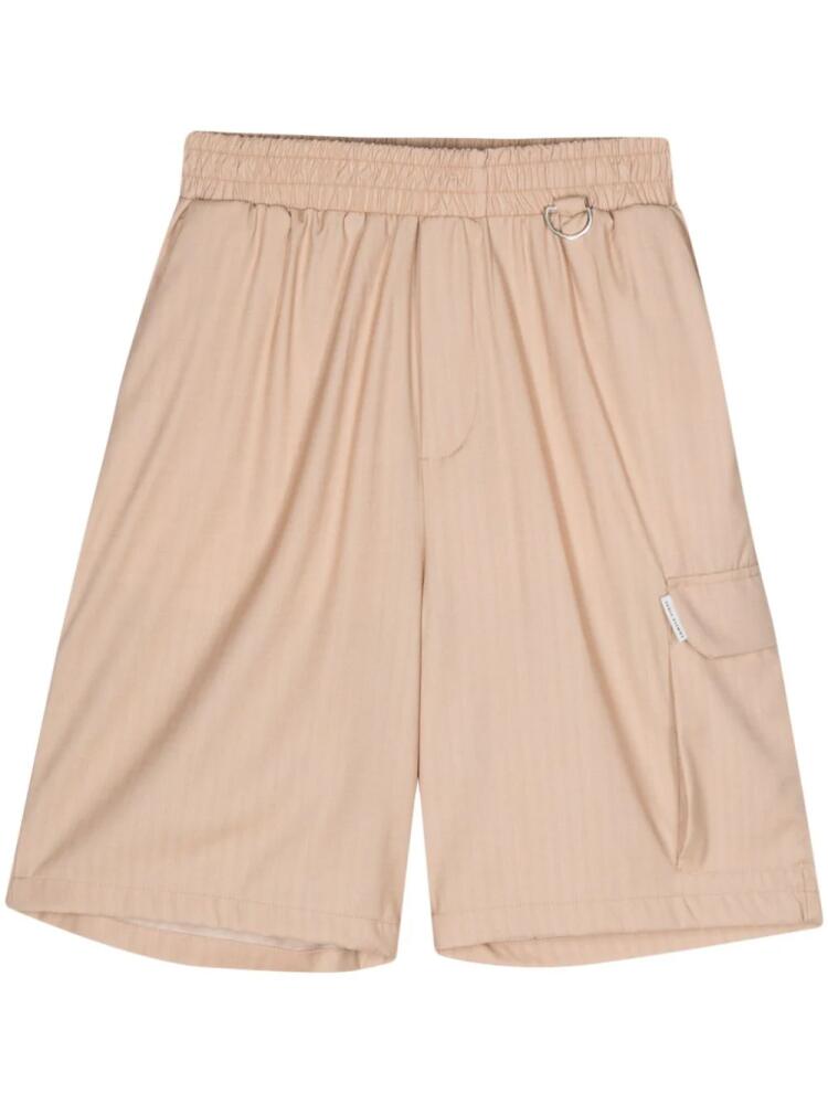 Family First striped twill shorts - Neutrals Cover