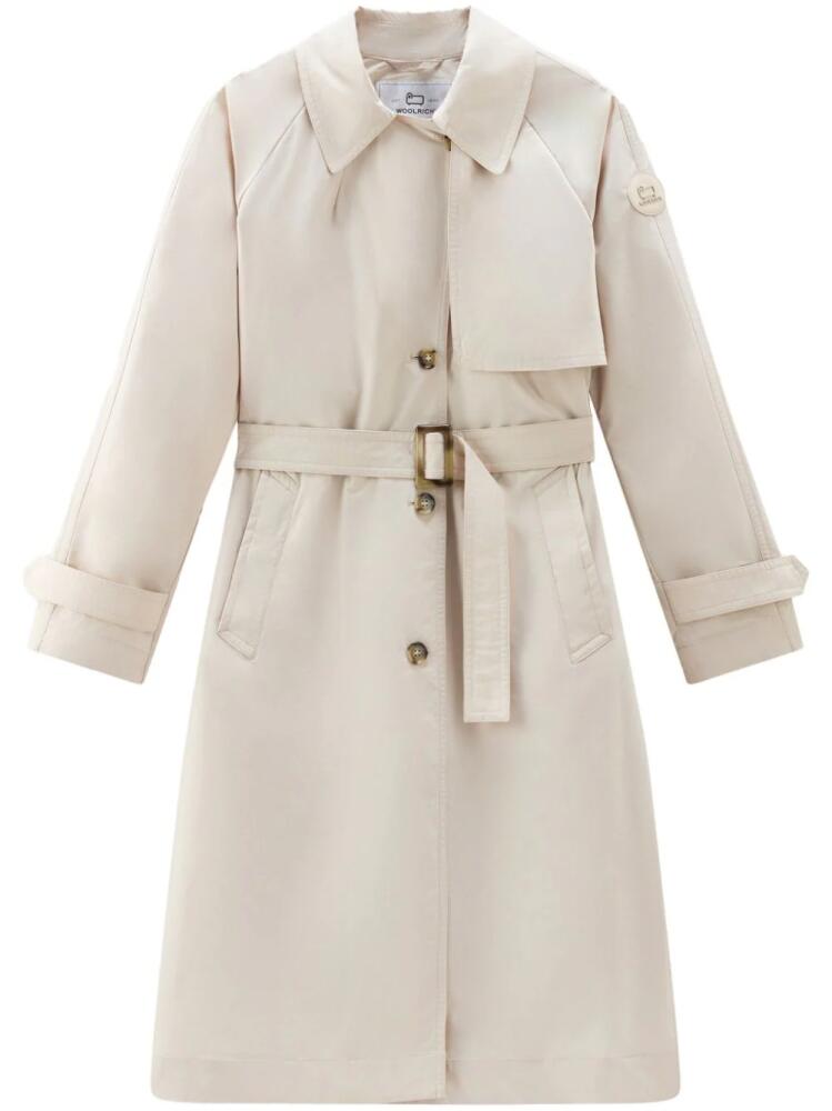 Woolrich single-breasted belted trench coat - Neutrals Cover