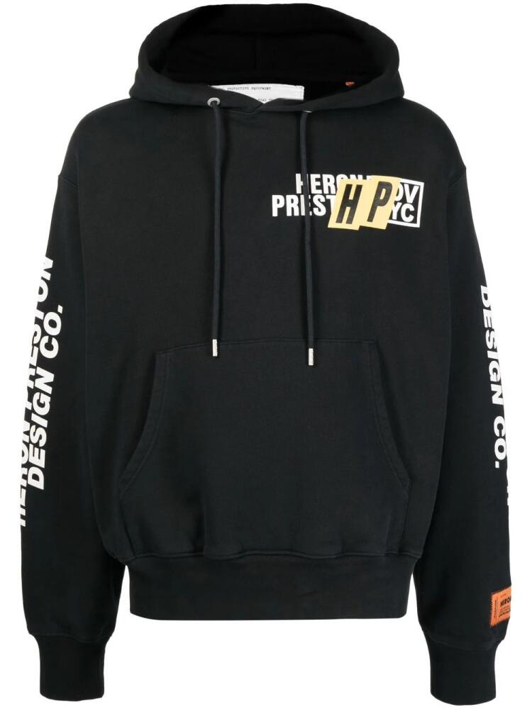 Heron Preston Real Estate logo-print hoodie - Black Cover