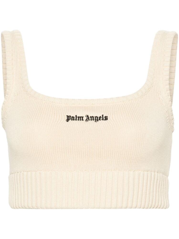 Palm Angels embroidered-logo knit tank top - Neutrals Cover