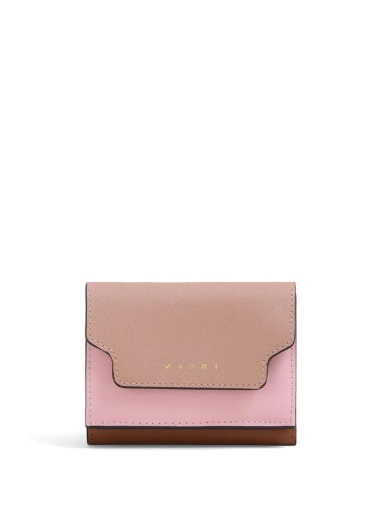 Marni logo-stamp leather wallet - Pink Cover