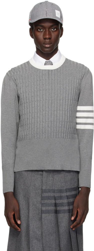 Thom Browne Gray 4-Bar Sweater Cover