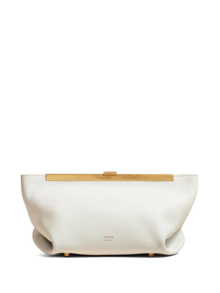 KHAITE The Aimee leather clutch bag - White Cover