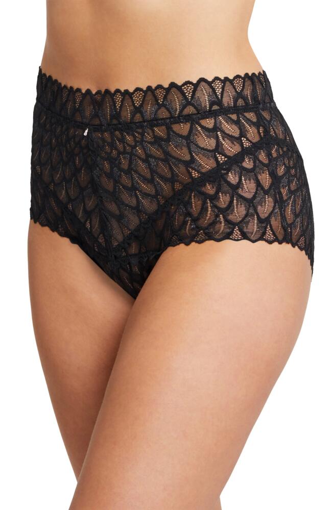 Montelle Intimates Lacey High Waist Lace Briefs in Black Cover