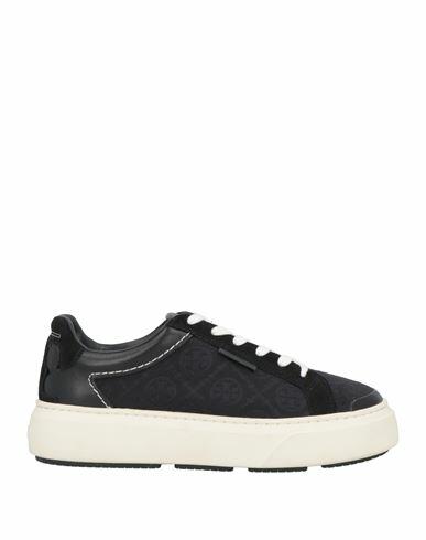 Tory Burch Woman Sneakers Black Leather, Textile fibers Cover