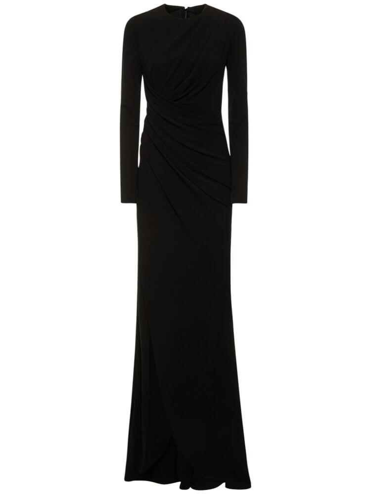 ELIE SAAB Draped Jersey Long Dress W/split Cover