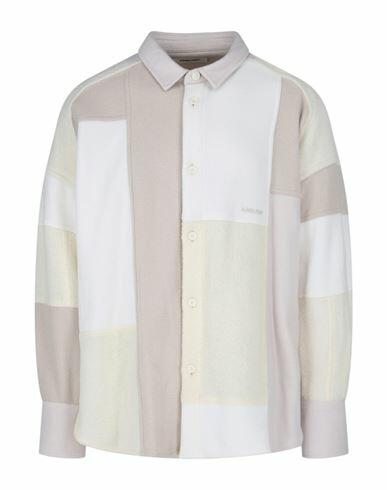 Ambush Ambush Patchwork Shirt Jacket Man Shirt White Polyester, Wool, Viscose Cover