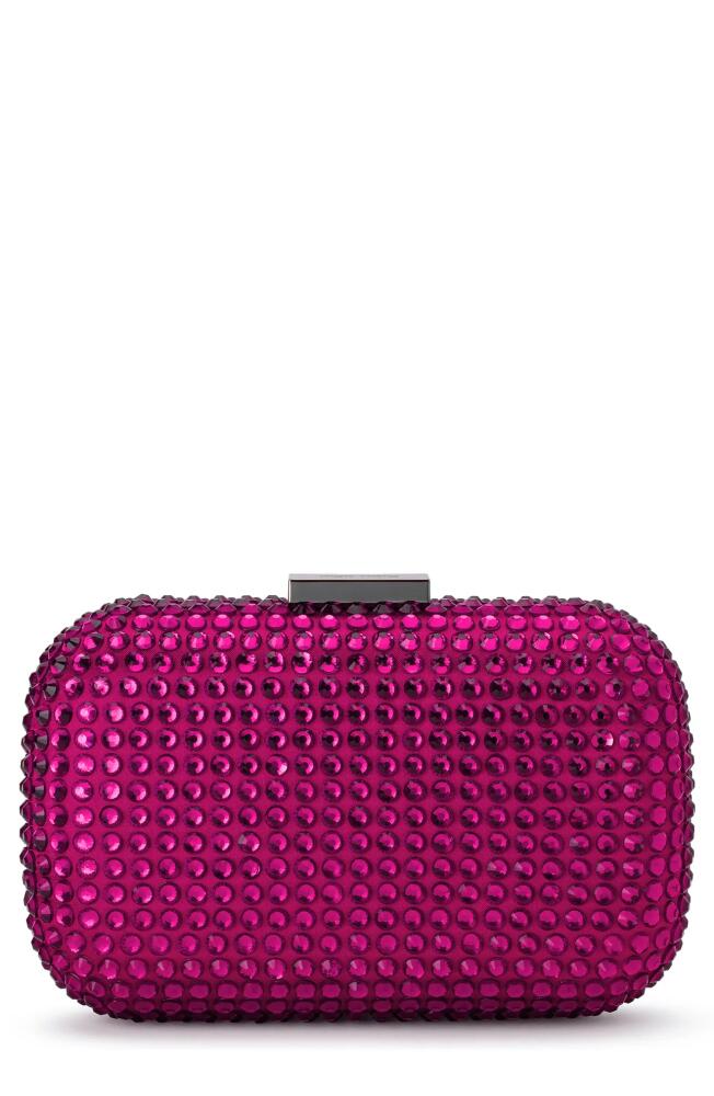 Olga Berg Caydence Hot Fix Crystal Clutch in Fuchsia Cover