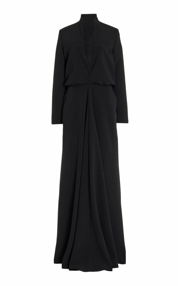 Brandon Maxwell - The Gayle Draped Stretch-Crepe Gown - Black Cover